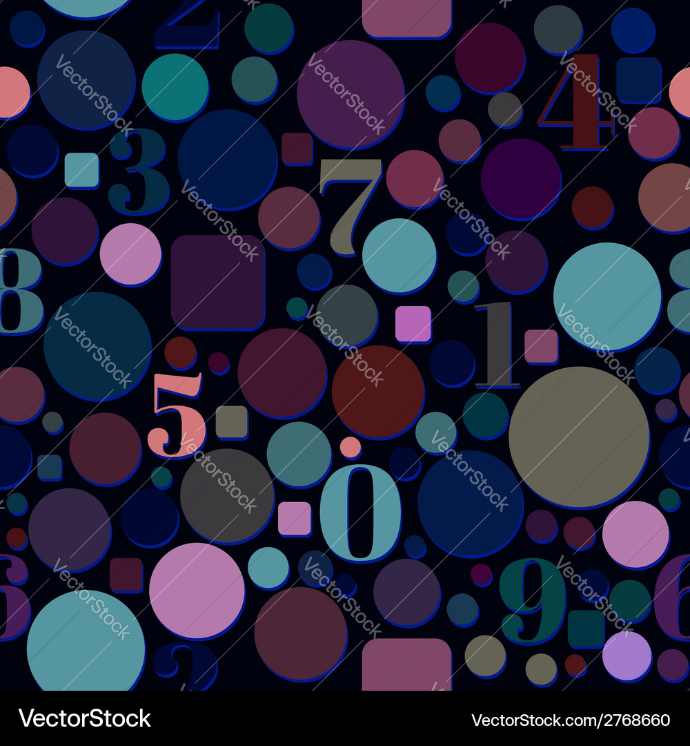 Seamless pattern with numbers and circles Vector Image