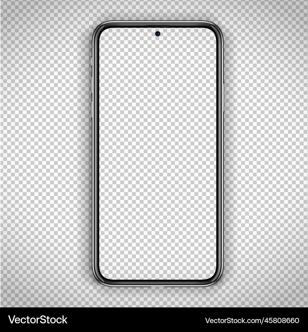 Smart phone frame with blank display isolated Smart phone frame with blank display isolated Vector Image