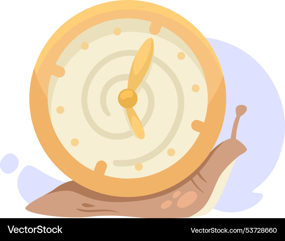 Snail carry slowly with clock dial on its back Vector Image