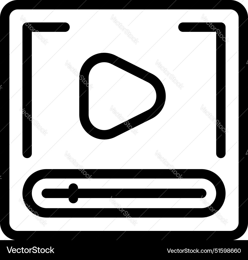Video player interface displaying a play button Video player interface displaying a play button vector image