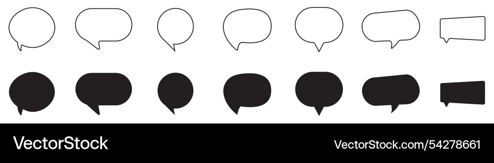 Cartoon speech bubble set chat box and message Cartoon speech bubble set chat box and message vector image