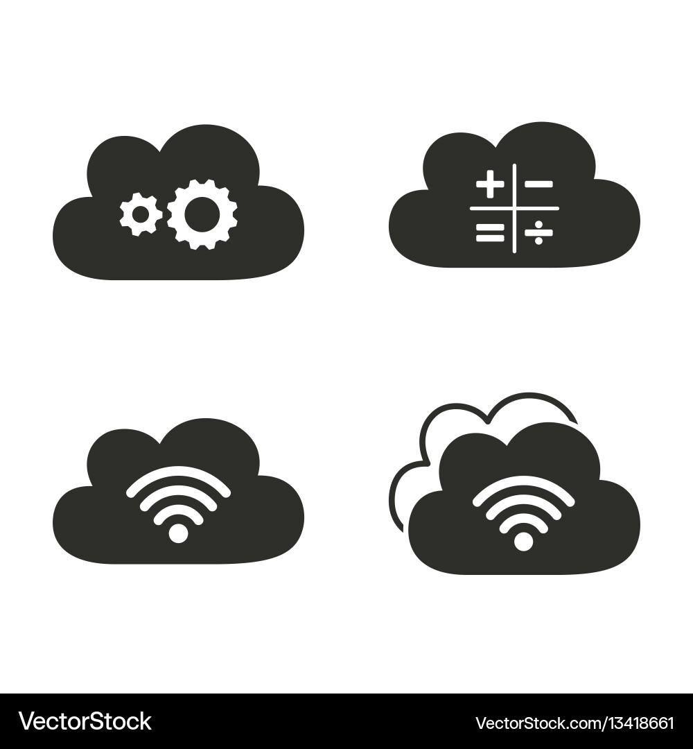 Cloud computing icon set vector image