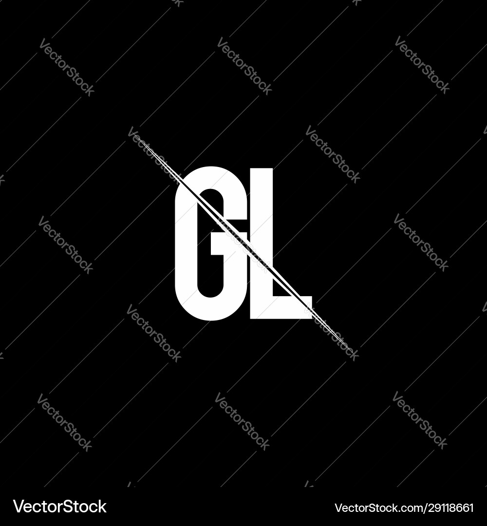 Gl logo monogram with slash style design template Gl logo monogram with slash style design template Vector Image