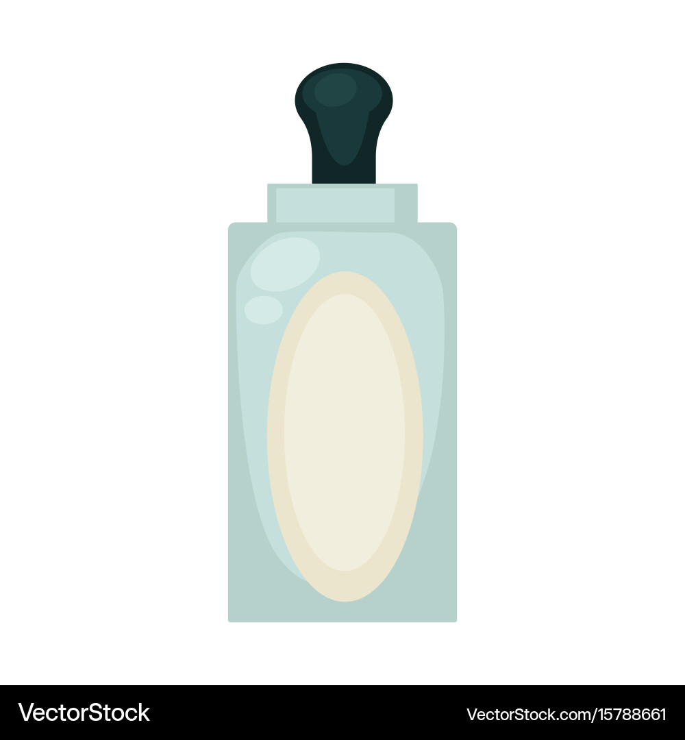 Liquid soap in transparent bottle with empty label vector image