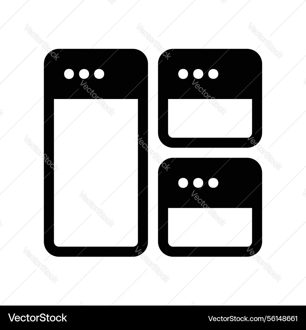 Outline icon representing multiple tiled vector image