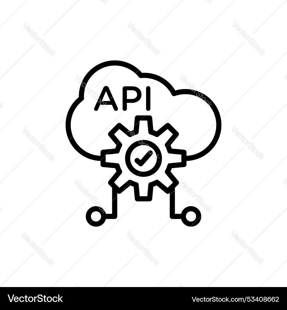 Api icon isolated on white background vector image