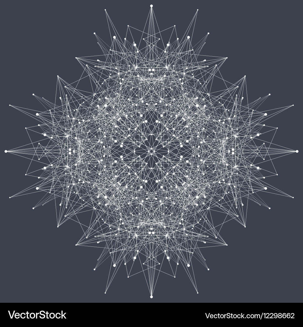 Fractal element with compounds lines and dots big Vector Image