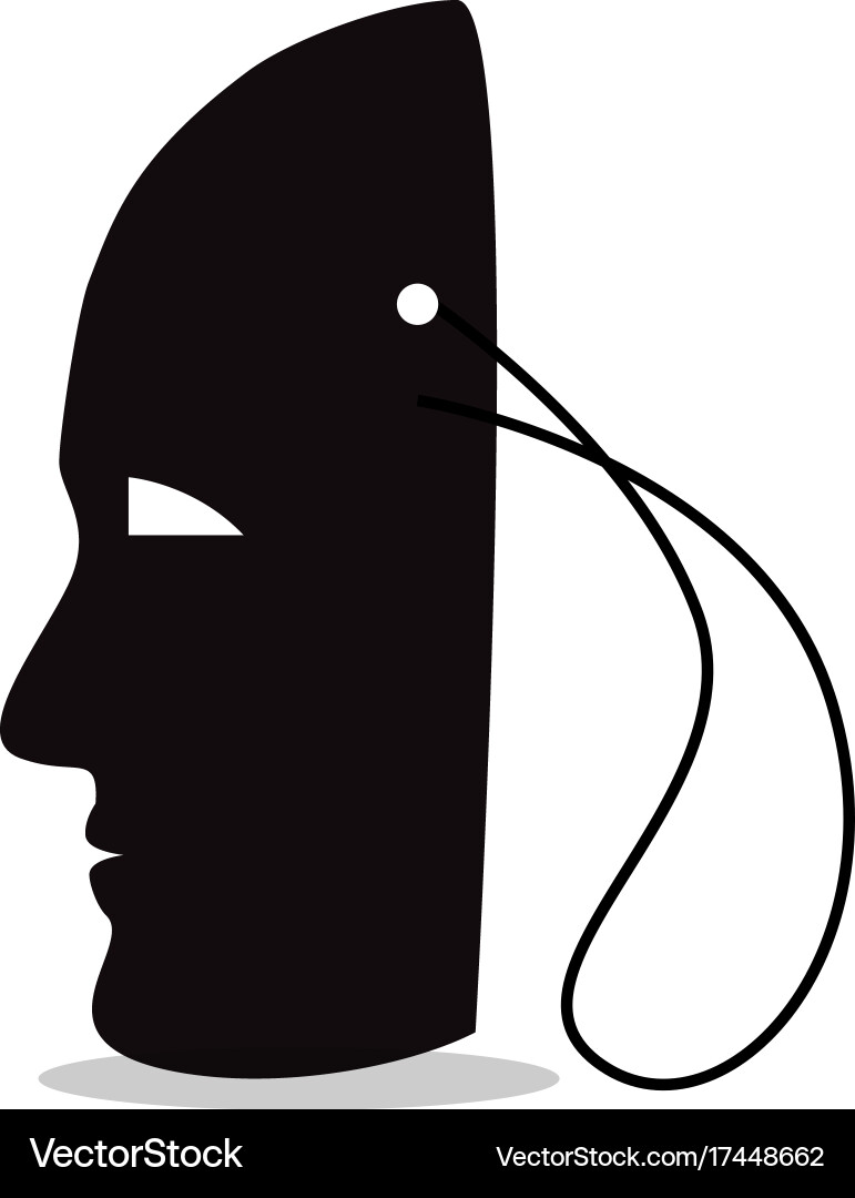 Mask on String - Dramatic Silhouette vector image