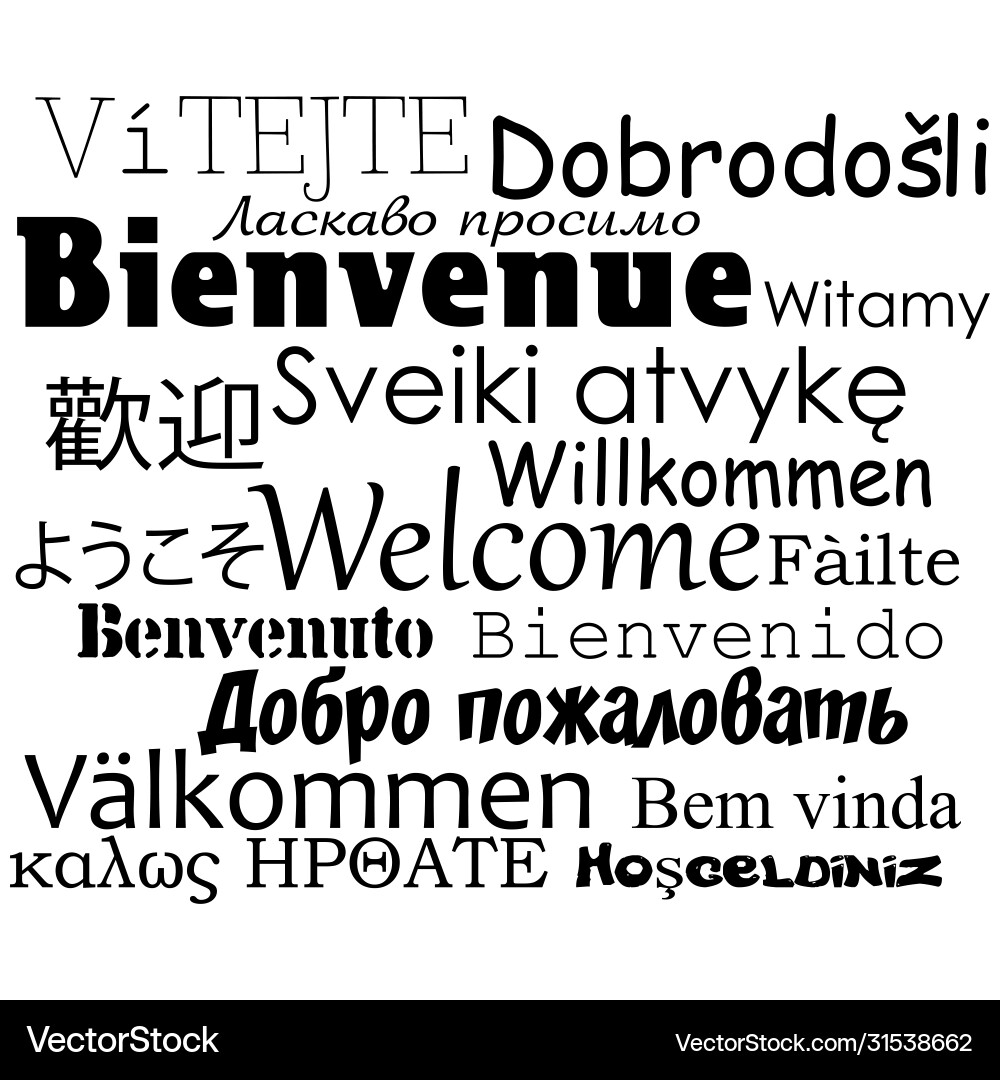 Messages in many different written languages Messages in many different written languages vector image