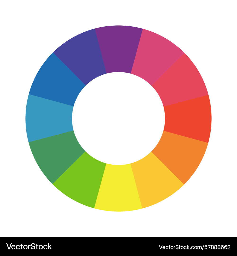Multicolored wheel color circle guide pie chart Vector Image