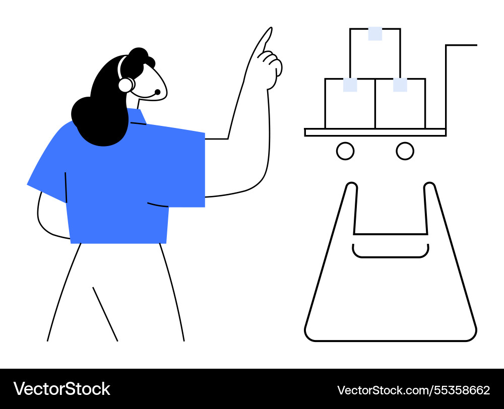 Warehouse efficiency and automation worker Vector Image
