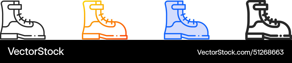 Boot iconthin linear gradient blue stroke Vector Image