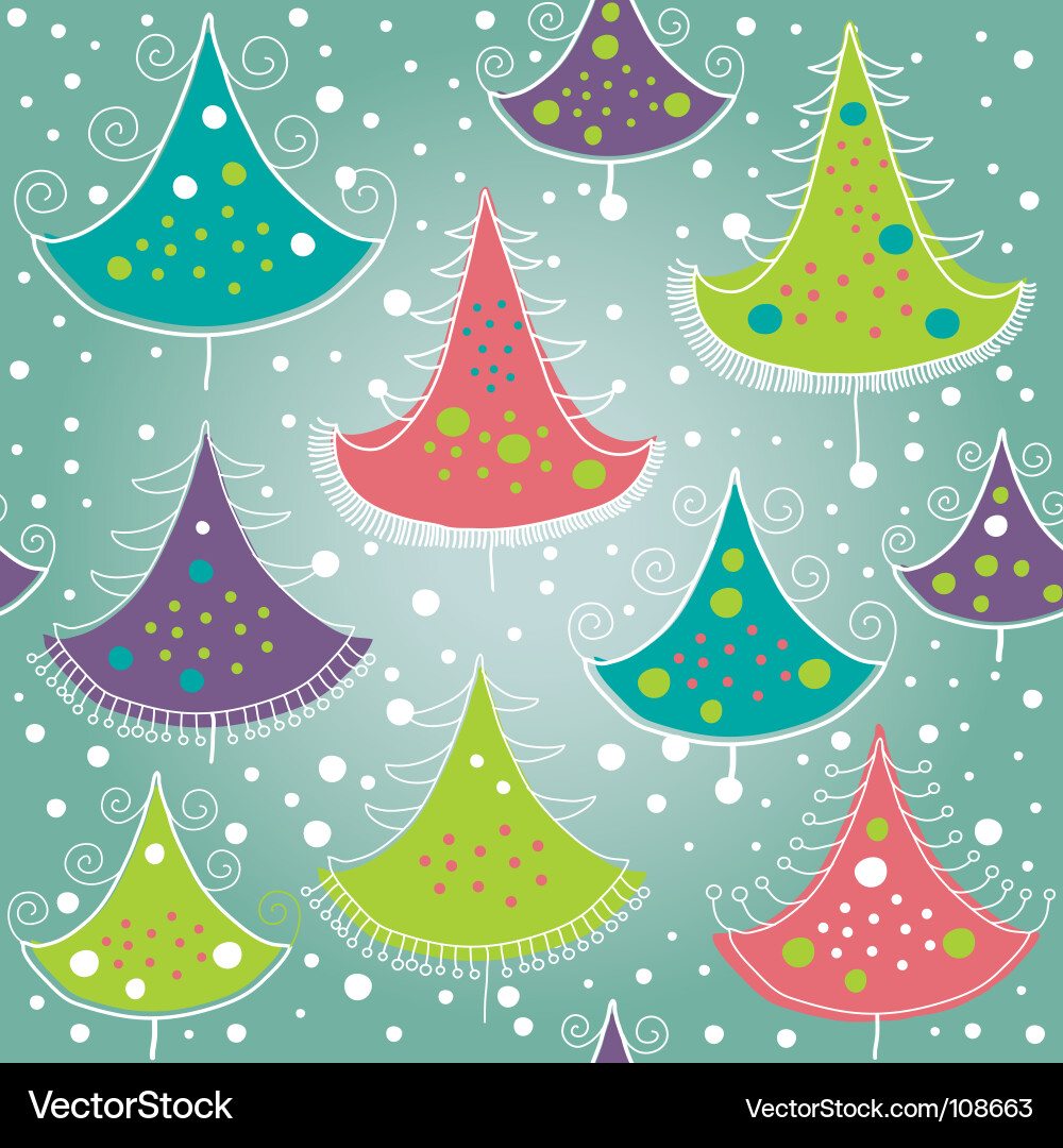 Christmas Tree Pattern Vector Image