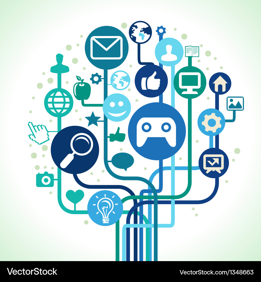 Digital Connection Icons vector image