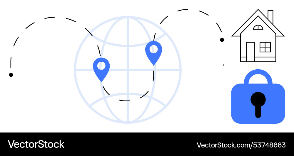 Global navigation security with home connection Global navigation security with home connection vector image