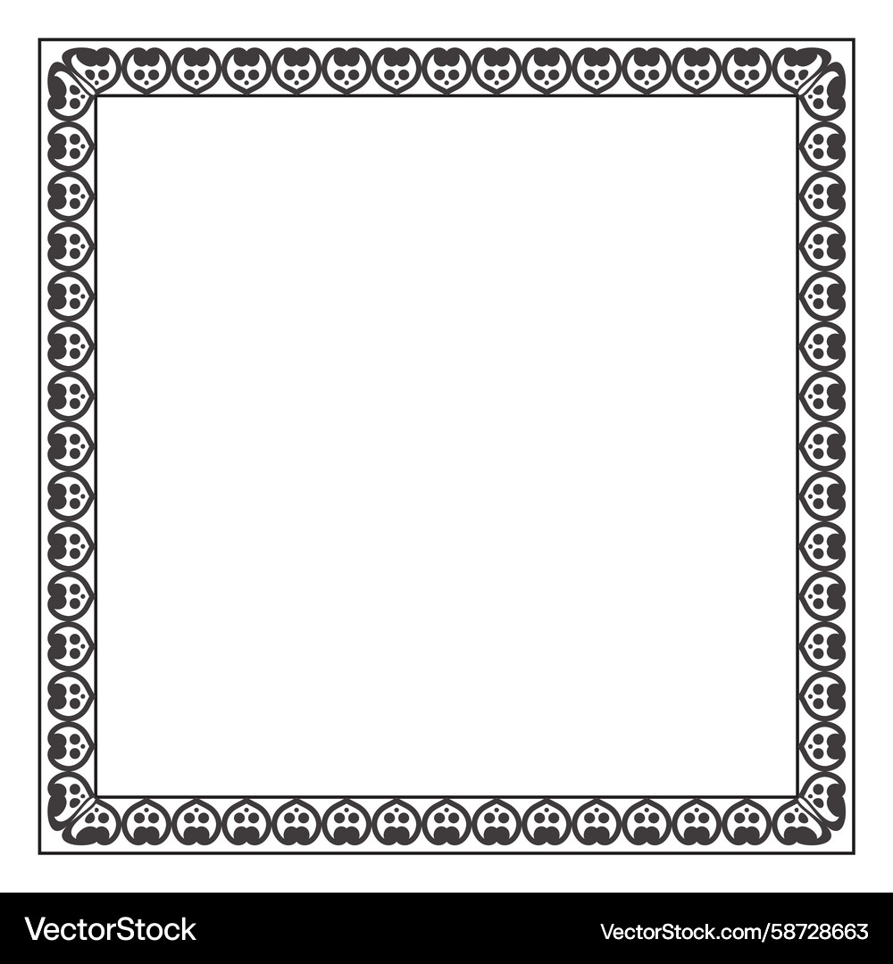 Rectangle black certificate border pattern line Vector Image