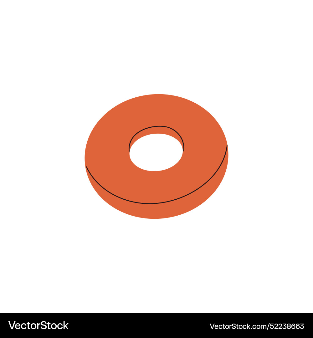 Red torus form object with donut shape round Red torus form object with donut shape round vector image