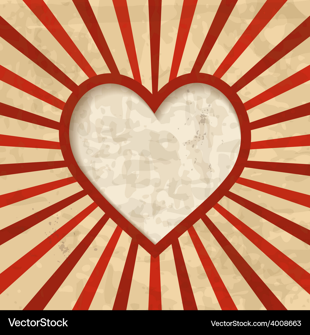 Retro Heart Frame Background Vector Image