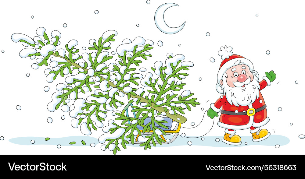 Vater Frost mit einer grünen Tante Vater Frost mit einer grünen Tante vektorbild