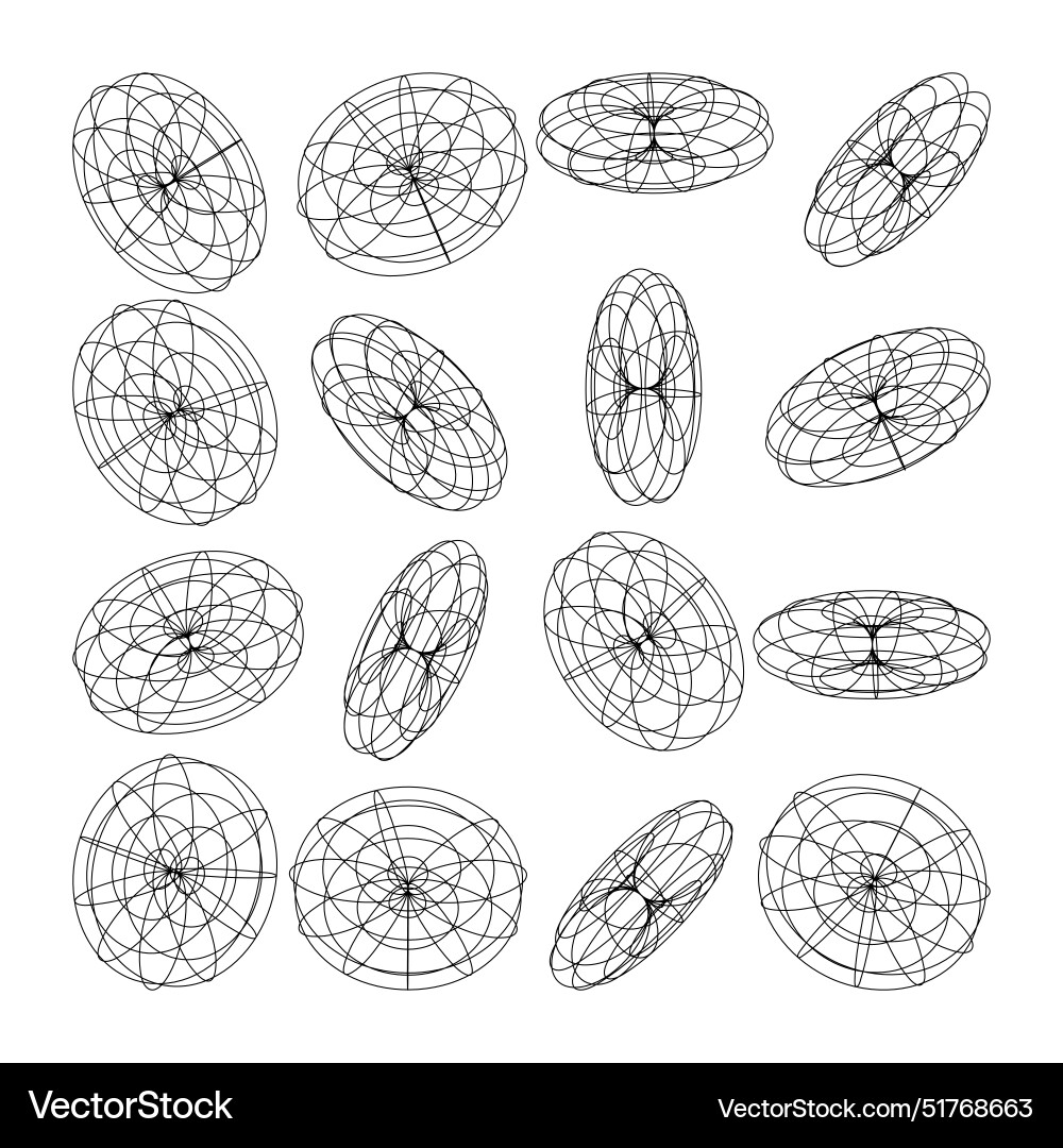 Wireframe lined shapes perspective mesh 3d grid Wireframe lined shapes perspective mesh 3d grid vector image