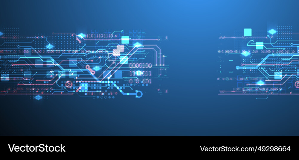 Abstract circuit board on gradient color Abstract circuit board on gradient color Vector Image