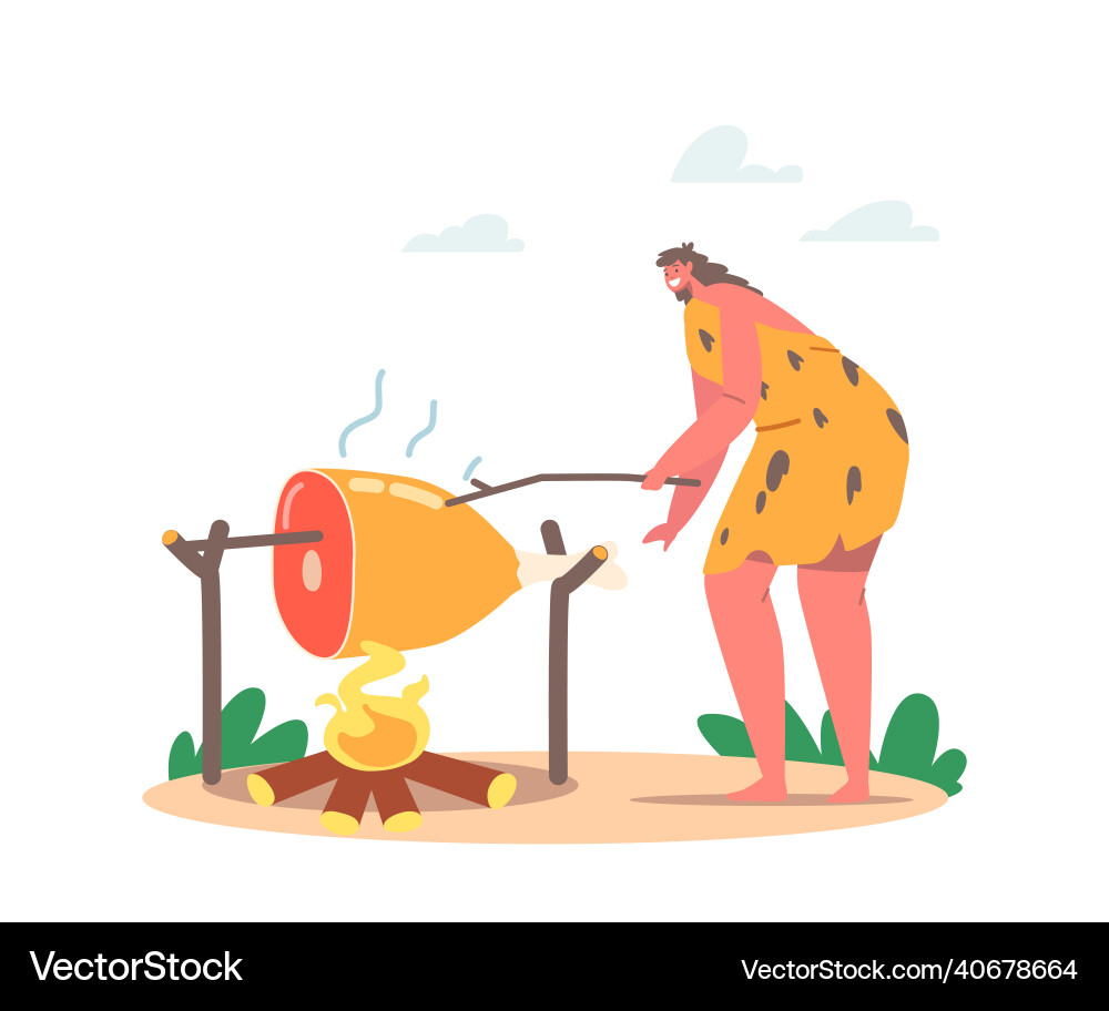 Caveman Charakter Lifestyle prähistorische Frau Caveman Charakter Lifestyle prähistorische Frau vektorbild