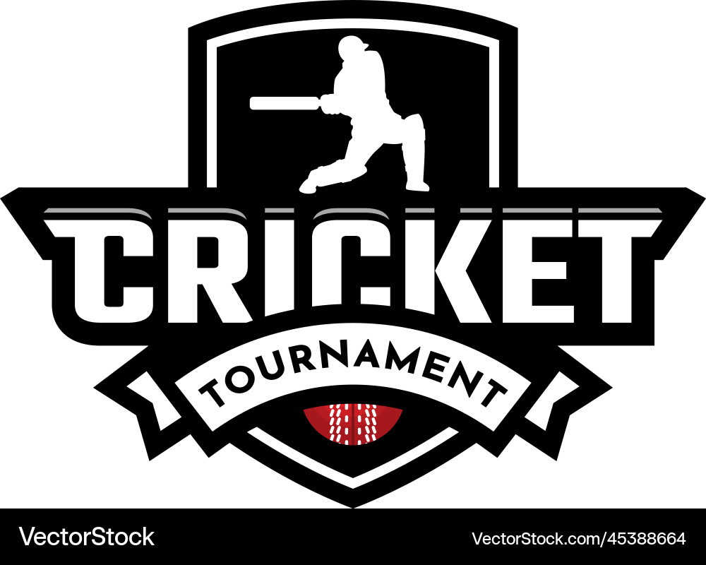 Cricket tournament sport logo emblem Vector Image