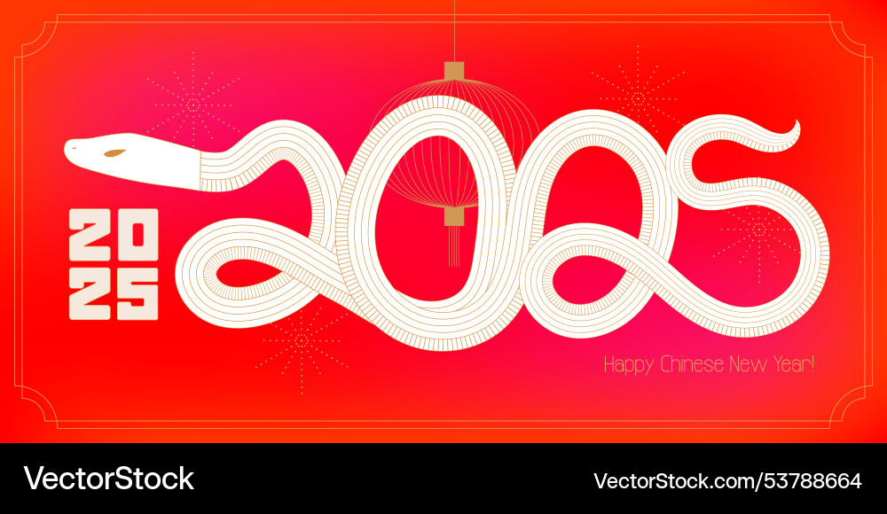 Happy chinese new year 2025 greeting card Happy chinese new year 2025 greeting card vector image