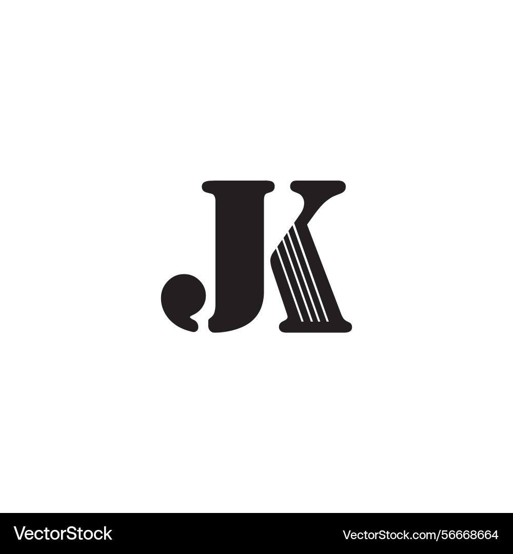 Jk initials logo template design abstract Jk initials logo template design abstract Vector Image