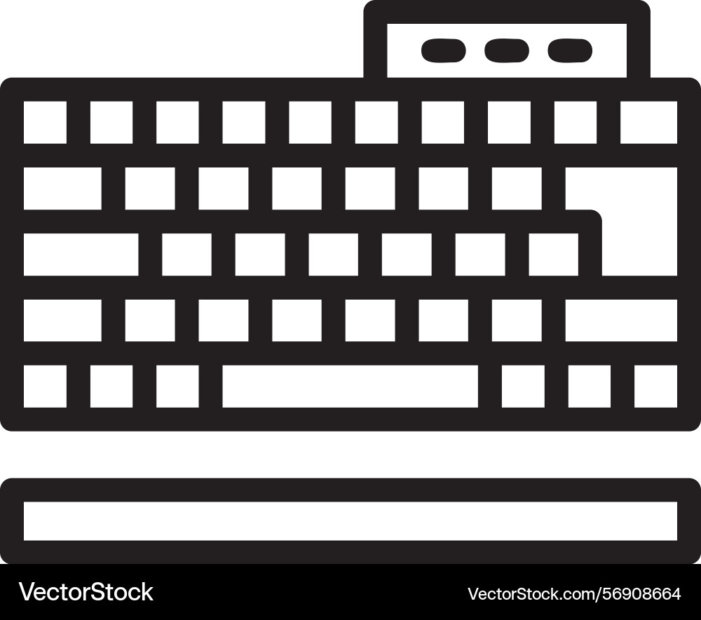 Keyboard linear style icon design vector image
