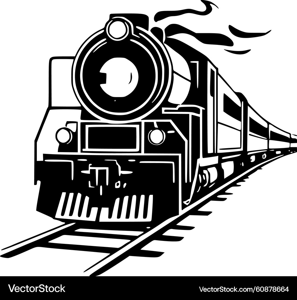 Steaming Train Silhouette – Royalty-Free Vector | VectorStock, image size:1000x1010