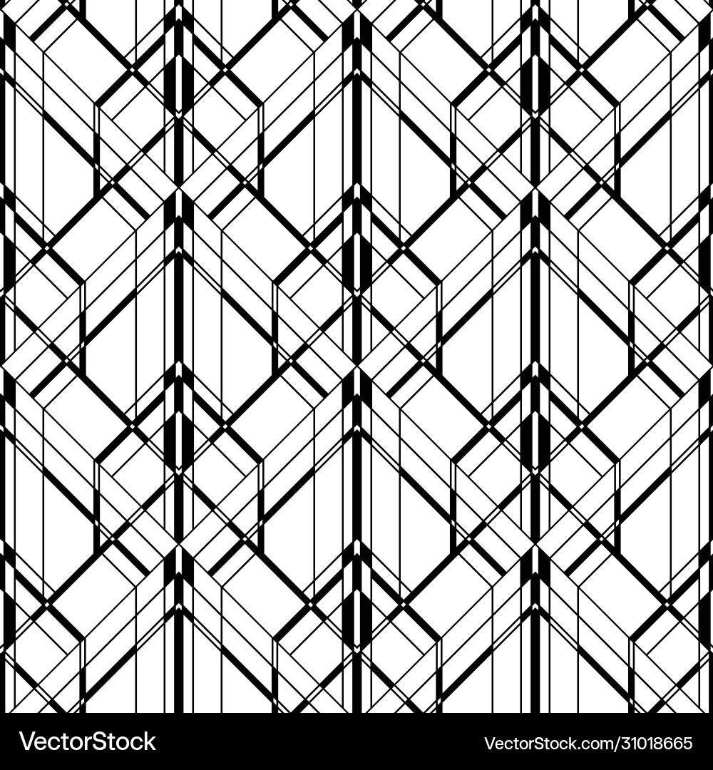 Art deco pattern black white background Royalty Free Vector