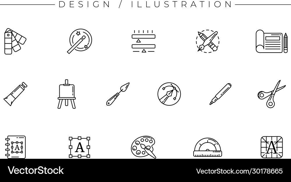 Creative Line Icons - Professions Vector Image