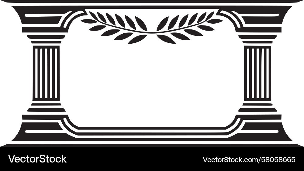 Elegant Laurel Column Frame Vector Image