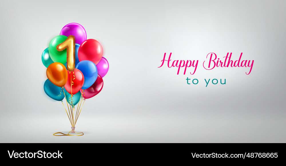 Festive birthday with balloons Festive birthday with balloons vector image