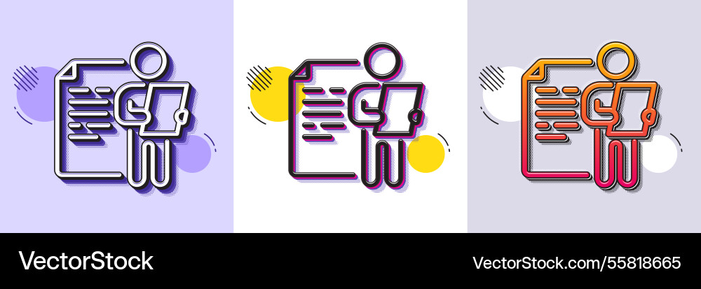Job interview document line icon cv file page Job interview document line icon cv file page Vector Image