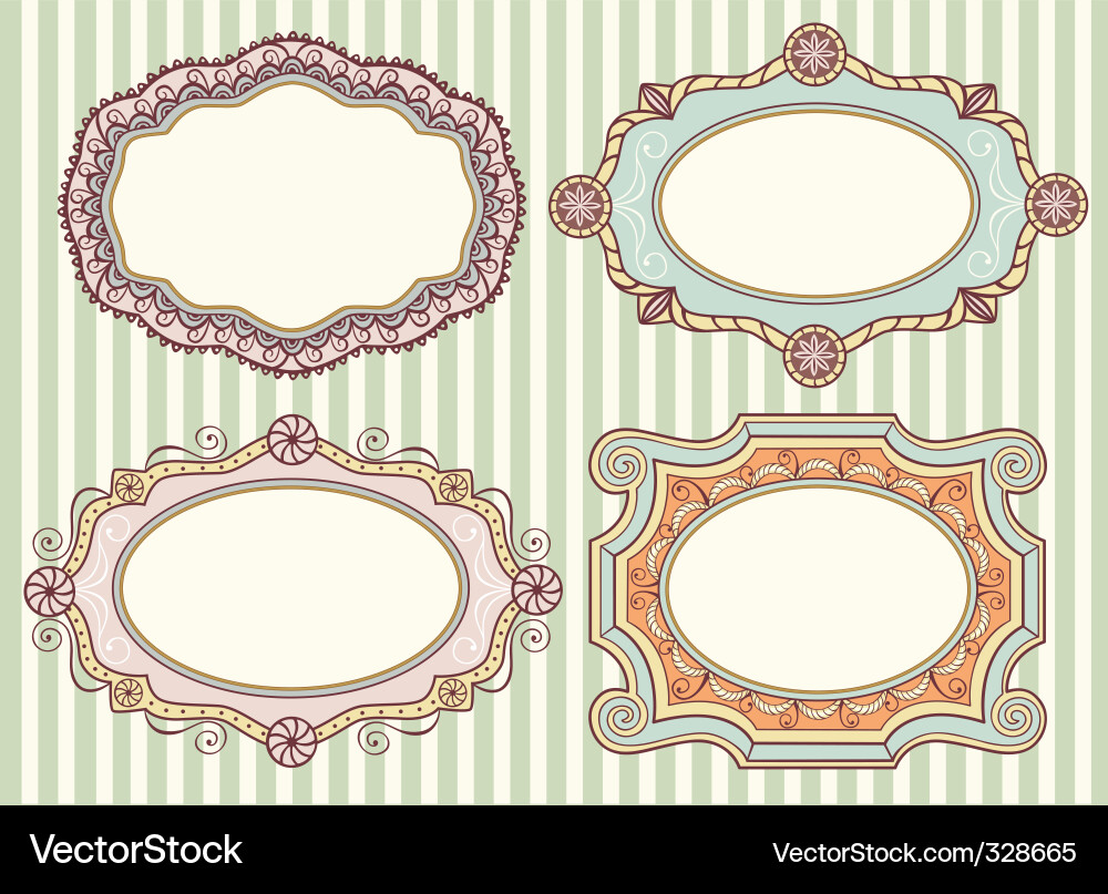 Retro Ornate Labels Vector Image