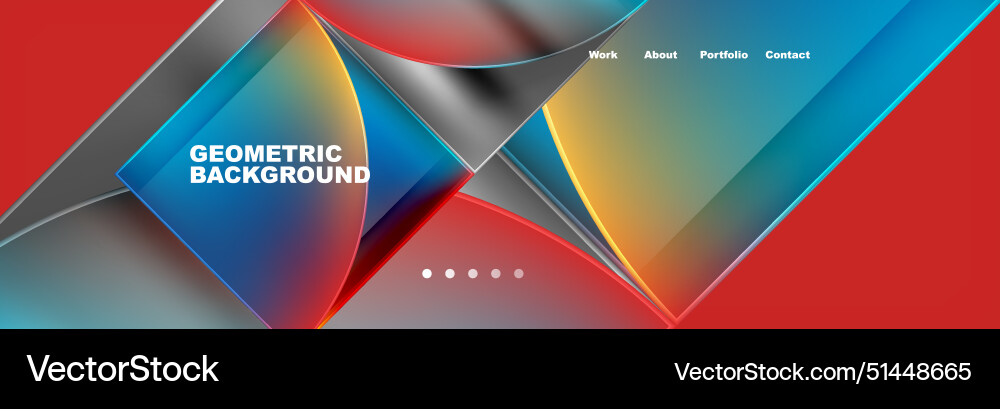 Round triangles and squares web site page template Round triangles and squares web site page template vector image
