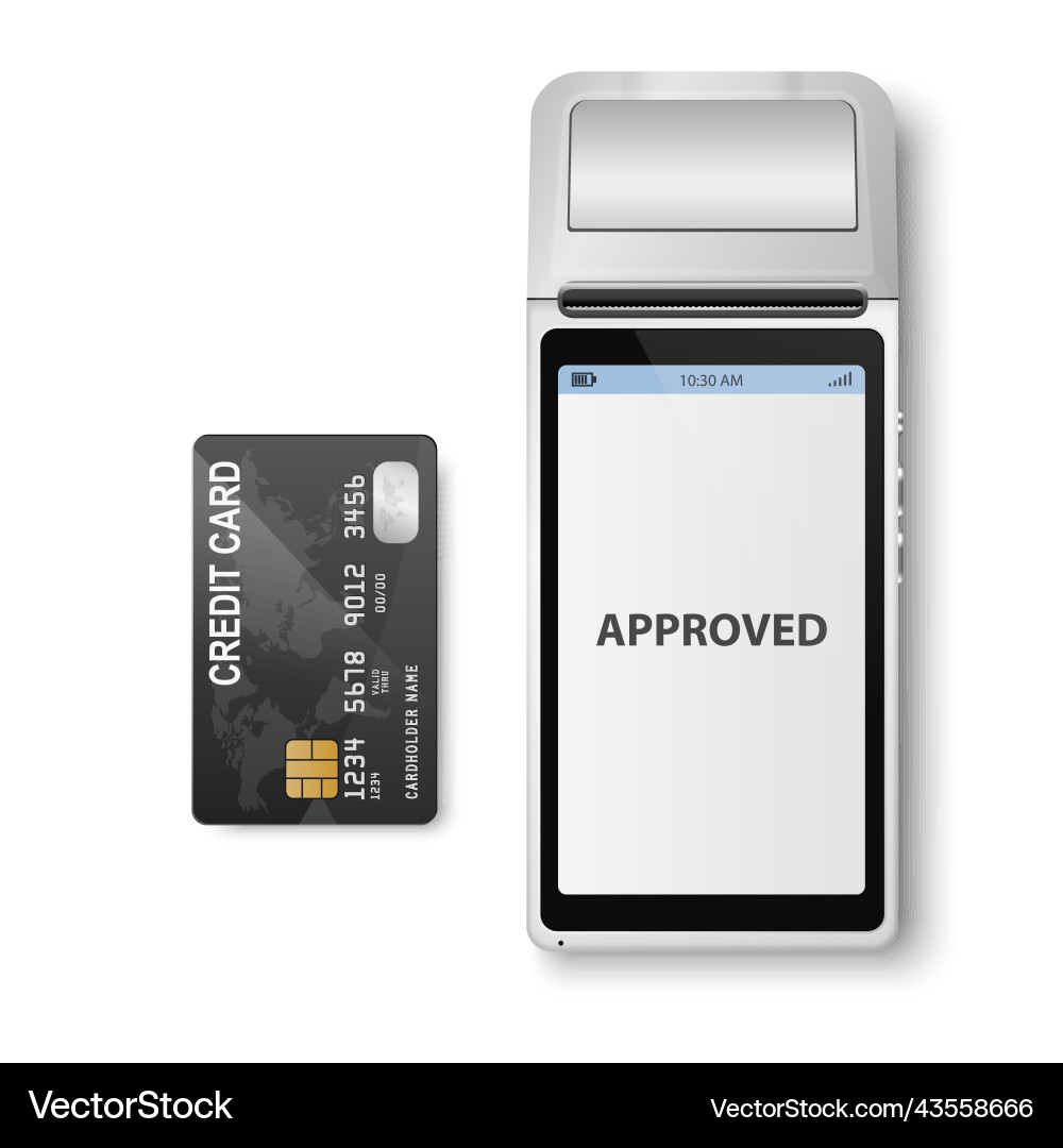 3d nfc payment machine with approved status 3d nfc payment machine with approved status vector image