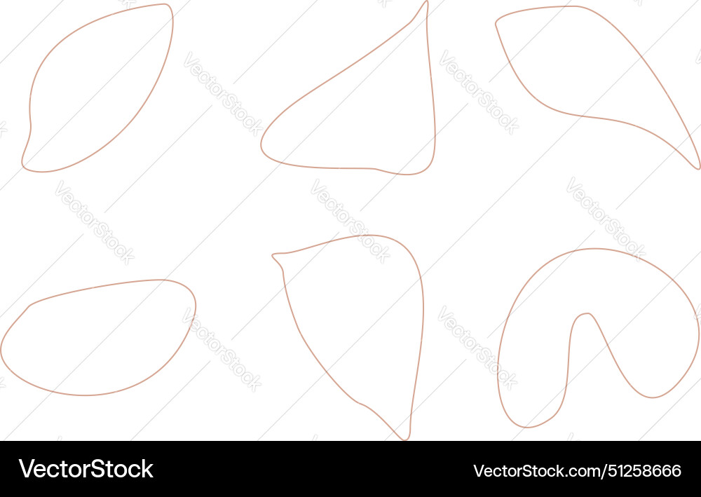 Abstract fluid linear shape set black Vector Image
