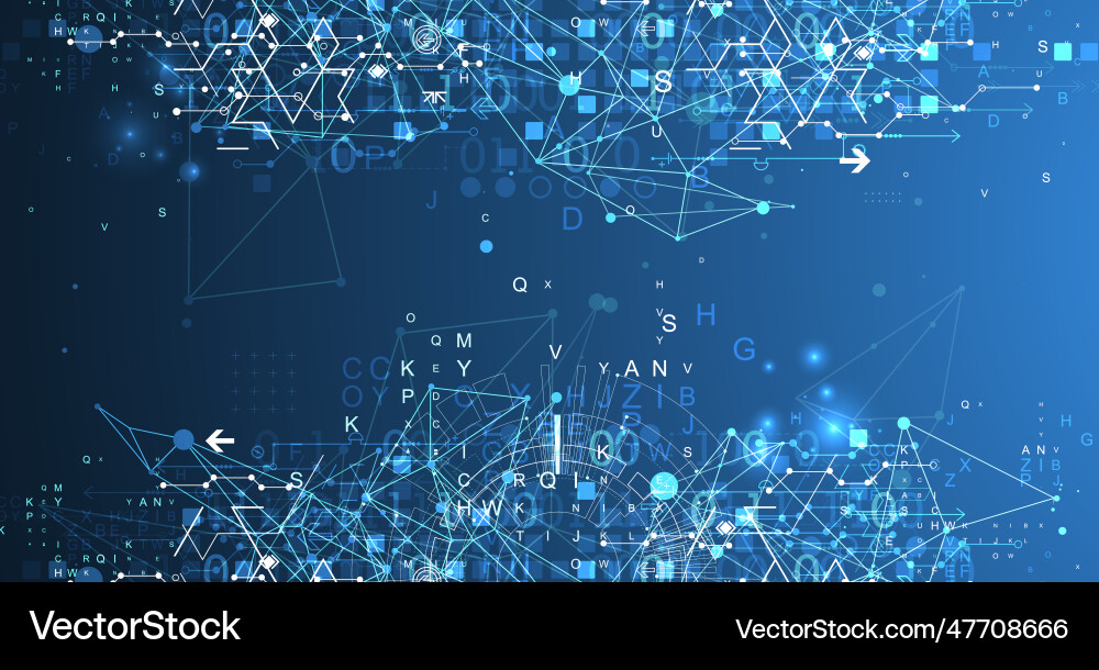 Abstract technology concept with plexus effect vector image