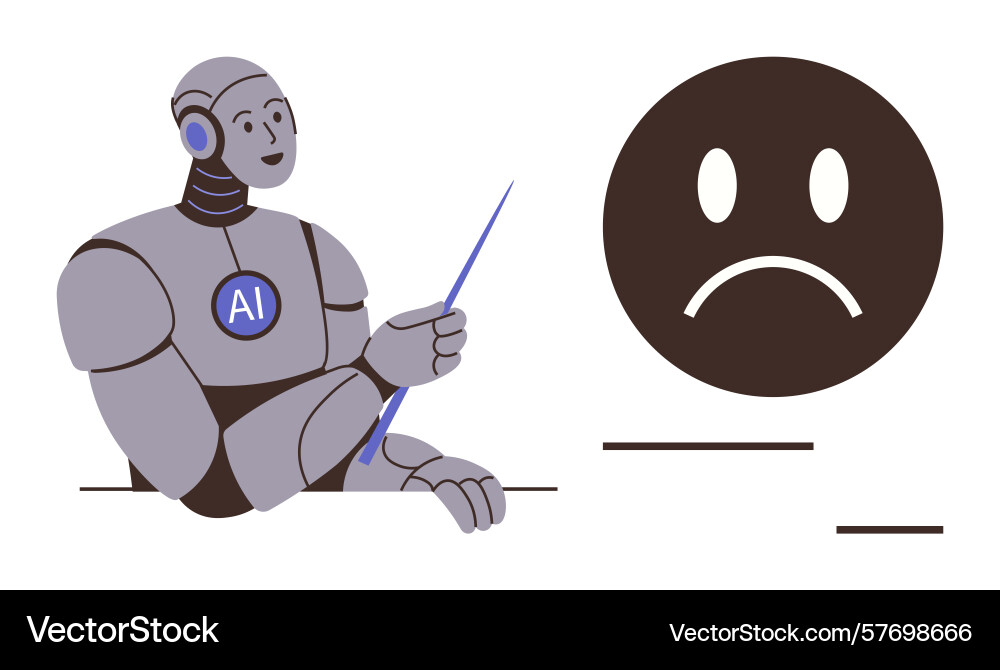 Ai bot explaining negative feedback concept Ai bot explaining negative feedback concept vector image