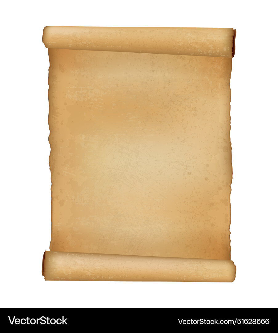 Ancient paper parchment scroll realistic Ancient paper parchment scroll realistic vector image