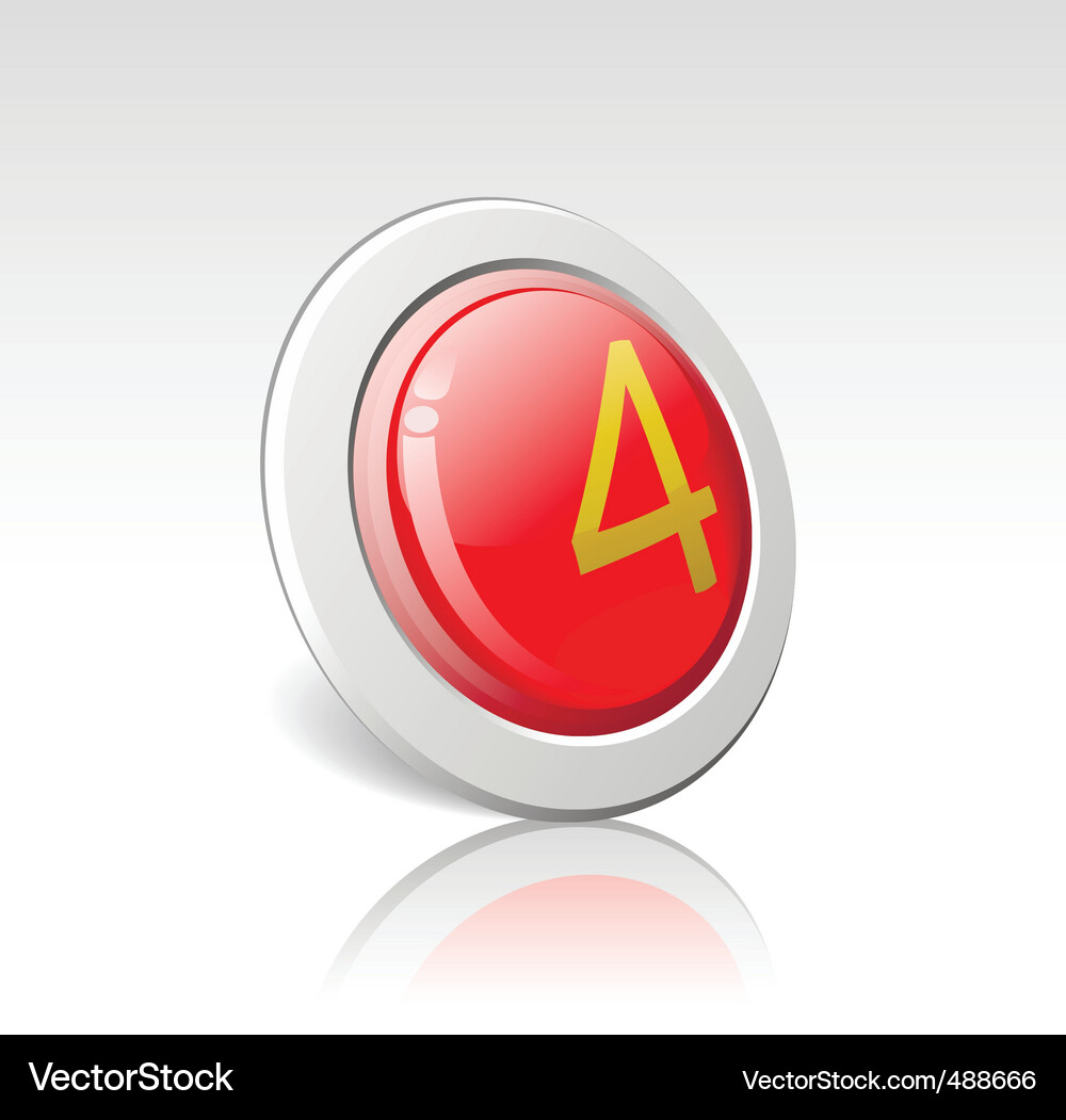 Button with the number 4 Vector Image