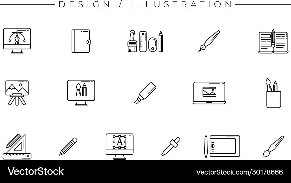 Design and concept line style Design and concept line style Vector Image