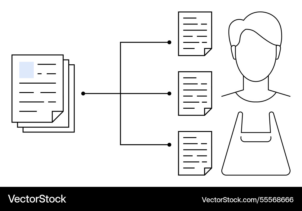Efficient document distribution system Efficient document distribution system vector image