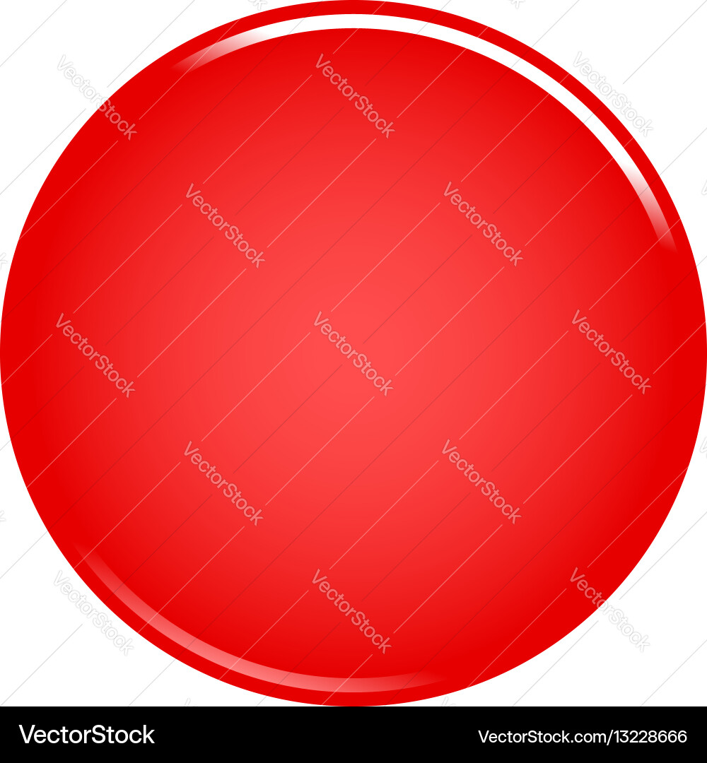 Glossy Red Circle Button vector image
