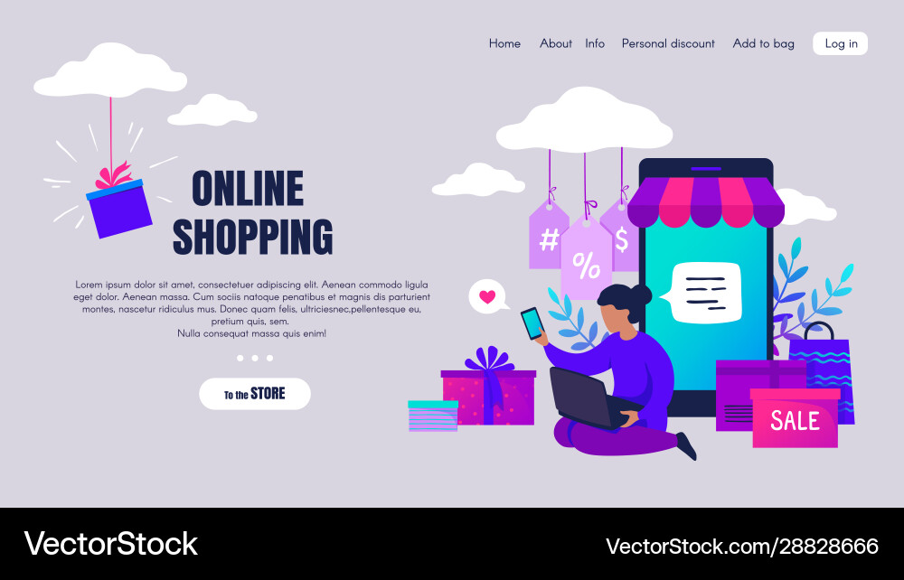 Online-Shopping Cartoon Personen Charaktere machen Online-Shopping Cartoon Personen Charaktere machen vektorbild