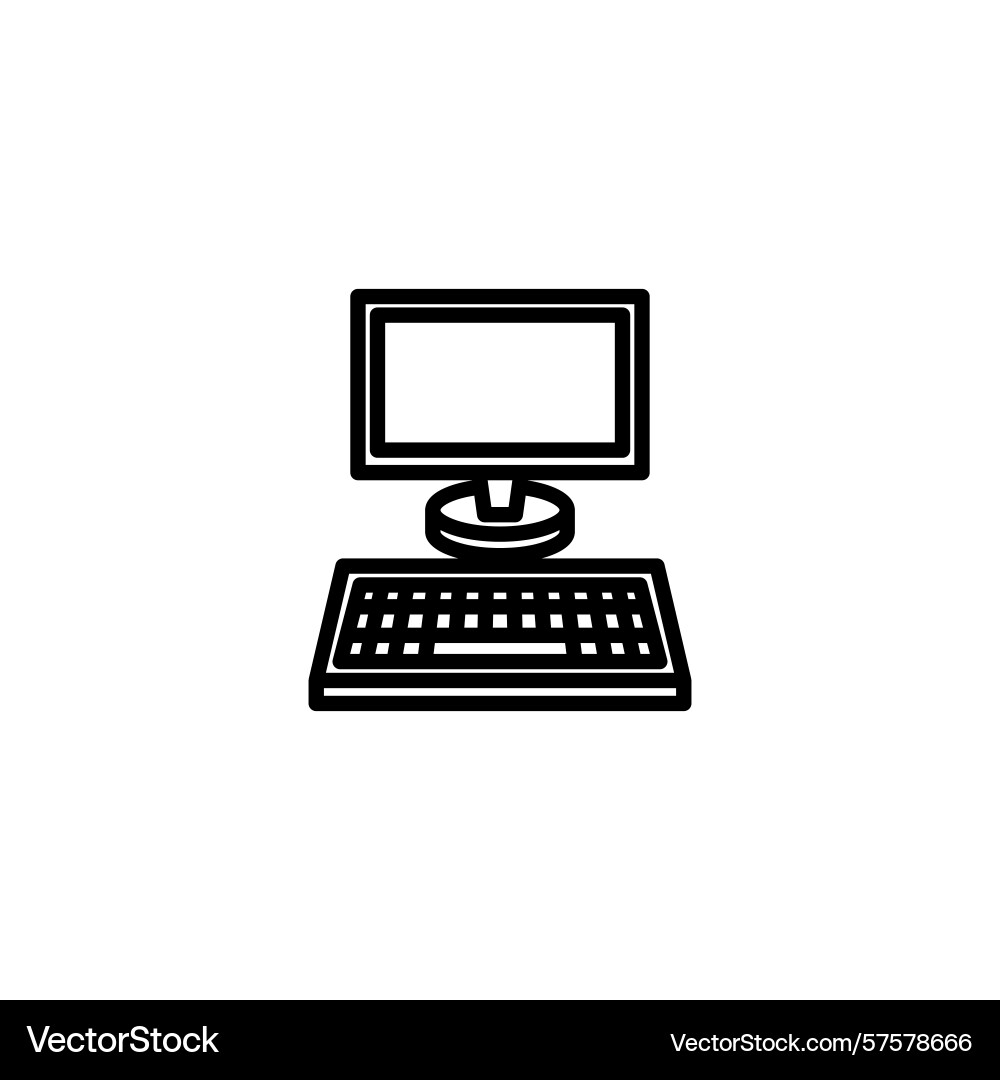 Simple desktop computer icon Simple desktop computer icon vector image