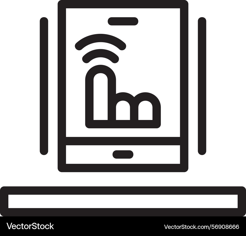 Touchscreen linear style icon design vector image